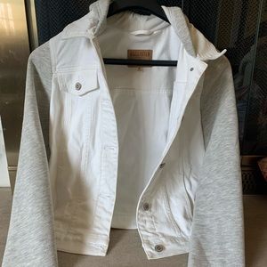 Holister White and Grey Jean jacket